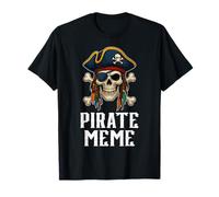 Divertente Teschio Pirata Meme Jolly Roger Crossbones Bandiera Maglietta