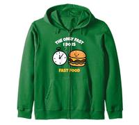 Divertente The Only Fast I Do Is Fast Food Humor Pun Felpa con Cappuccio