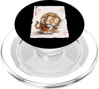 Divertente tigre spaventata arte giapponese vintage regalo comico PopSockets PopGrip per MagSafe