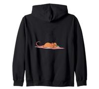 Divertente Topo Che Prende Il Sole con Design a Cartoni Animati Carino Rilassante Felpa con Cappuccio