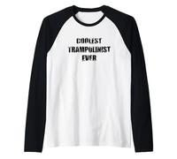 Divertente Trampolinista Ginnastica al Trampolino Maglia con Maniche Raglan