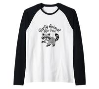 Divertente Trash Panda Raccoon Party Animal After Dark Maglia con Maniche Raglan