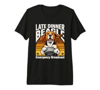 Divertente Trasmissione di Emergenza Beagle a Cena tardiva Maglietta Premium