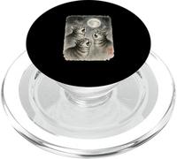 Divertente tre gatti che ululano luna carino gattini Sumi-e Kawaii PopSockets PopGrip per MagSafe