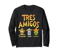 Divertente Tres Amigos Tequila Sale Lime Cinco De Mayo Fiesta Fun Maglia a Manica