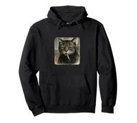 Divertente Triste Gatto Fumo Sigaretta Meme Amante Sumi-e Giapponese Felpa con Cappuccio