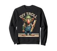 Divertente Troll verde che tiene rotolo floreale fai da te Project Art Felpa
