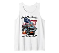 Divertente, Troppo Caldo per Il Paradiso, Troppo Bello per l'inferno, Design a Forma di Muscle Car Canotta
