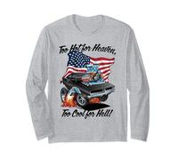 Divertente, Troppo Caldo per Il Paradiso, Troppo Bello per l'inferno, Design a Forma di Muscle Car Maglia a Manica