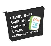 Divertente trousse Mahjong Never Ever Use A Joker Seriously Cosmetic Bag Regalo per gli amanti dei giochi da tavolo, Joker Seriamente B