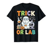 Divertente Trucco o Laboratorio Fantasma Scienziato Halloween Chimica Gioco di Parole Maglietta