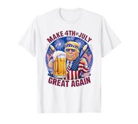 Divertente Trump rende il 4 luglio di nuovo grandi uomini che bevono birra Maglietta