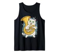 Divertente Tuba Cat Music Lover Cute Band Geek Canotta