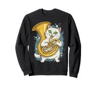 Divertente Tuba Cat Music Lover Cute Band Geek Felpa
