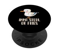 Divertente uccello amante degli uccelli gabbiano uccello Imma rubare le patatine fritte PopSockets PopGrip Adesivo