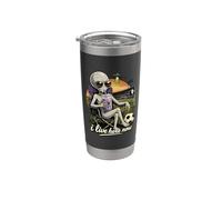 Divertente UFO Alien Soccer Field I Live Here Taro Bubble Tea Bicchiere termico in acciaio inox doppia parete