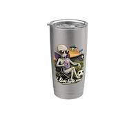 Divertente UFO Alien Soccer Field I Live Here Taro Bubble Tea Bicchiere termico in acciaio inox doppia parete