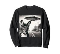 Divertente UFO Bulldog francese Selfie Alien Frenchie Felpa