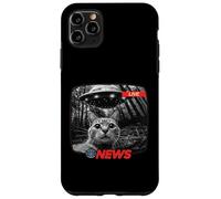 Divertente UFO Cat News Shirt Alien Abduction Ultime notizie Custodia per iPhone 11 Pro Max