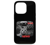 Divertente UFO Cat News Shirt Alien Abduction Ultime notizie Custodia per iPhone 13 Pro