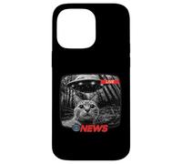 Divertente UFO Cat News Shirt Alien Abduction Ultime notizie Custodia per iPhone 14 Pro Max