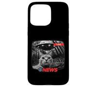 Divertente UFO Cat News Shirt Alien Abduction Ultime notizie Custodia per iPhone 15 Pro Max