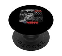 Divertente UFO Cat News Shirt Alien Abduction Ultime notizie PopSockets PopGrip Adesivo