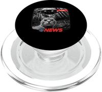 Divertente UFO Cat News Shirt Alien Abduction Ultime notizie PopSockets PopGrip per MagSafe