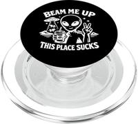 Divertente UFO Cospirazione Beam Me Up Alien Questo posto fa schifo PopSockets PopGrip per MagSafe