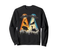 Divertente UFO Dinosaur Abduction Meme Alien Sci Fi Umorismo Felpa