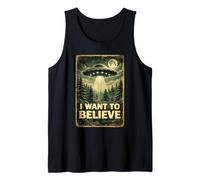 Divertente UFO Dream I Want To Believe Alien Astronave Classico Canotta
