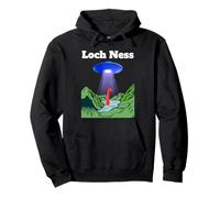 Divertente UFO Loch Ness Disco Volante Monster Nessie Scozia Felpa con Cappuccio