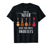 Divertente ukulele t-shirt You Can Never Have Too Many Ukuleles Maglietta