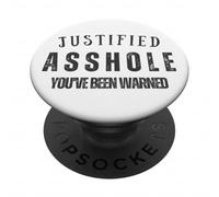 Divertente umorismo adulto giustificato stronzo sei stato avvertito PopSockets PopGrip Adesivo