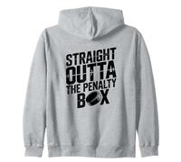 Divertente umorismo sulla pista di pattinaggio di hockey Straight Outta the Penalty Box Felpa con Cappuccio