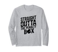 Divertente umorismo sulla pista di pattinaggio di hockey Straight Outta the Penalty Box Maglia a Manica