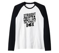 Divertente umorismo sulla pista di pattinaggio di hockey Straight Outta the Penalty Box Maglia con Maniche Raglan