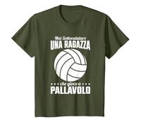 Divertente Una Ragazza Che Gioca A Pallavolo Maglietta, Bambini, Oliva, 10 Anni