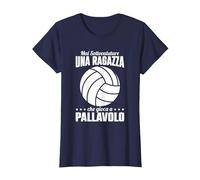 Divertente Una Ragazza Che Gioca A Pallavolo Maglietta, Donna, Navy, M