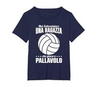 Divertente Una Ragazza Che Gioca A Pallavolo Maglietta, Donna Plus-Size, Navy, 3X