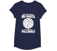 Divertente Una Ragazza Che Gioca A Pallavolo Maglietta, Ragazze, Navy, M