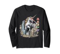 Divertente unicorno arcobaleno Kaiju Mostro Giapponese Maglia a Manica