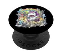 Divertente unicorno arcobaleno Kaiju Mostro Giapponese PopSockets PopGrip Adesivo