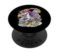 Divertente unicorno arcobaleno Kaiju Mostro Giapponese PopSockets PopGrip Adesivo