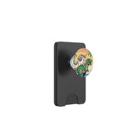 Divertente unicorno che cavalca dinosauro Pixel Art Retro 8 Bit Beach PopSockets PopWallet per MagSafe