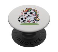 Divertente unicorno di calcio in allenamento solo ragazza che ama gli obiettivi PopSockets PopGrip Adesivo