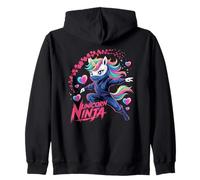 Divertente UNICORNO NINJA Girl Magical Security Pre-K Mom Team Mum Felpa con Cappuccio