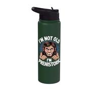 Divertente uomo delle caverne Vecchia Età scherzi per gli uomini Padri Papà Stainless Steel Insulated Water Bottle