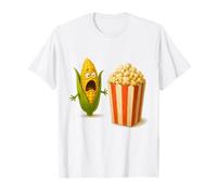 Divertente urlando scioccato Mais Popcorn Cibo Umorismo Uomini Donne Maglietta