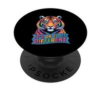 Divertente Va bene essere diverso Tigre Donne Uomini PopSockets PopGrip Adesivo